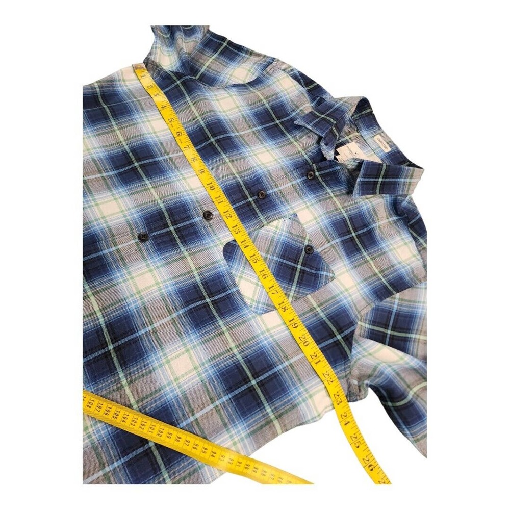 NWOT AMERICAN EAGLE Blue Green Plaid Long Sleeve Button-up Shirt Mens‎ Large - Picture 9 of 9